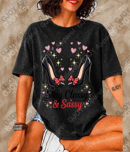 Stay Classy and Sassy - Vintage Acid Wash T-Shirt | Stylish Unisex Oversized Graphic Tee