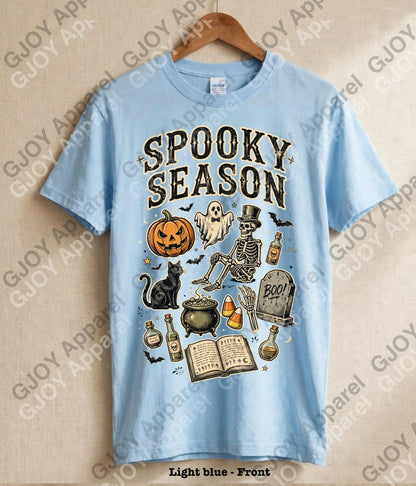 Halloween (107) Spooky Season  - Vintage Acid Wash T-Shirt | Stylish Unisex Oversized Graphic Tee |Youth Gildan| Adult Gildan