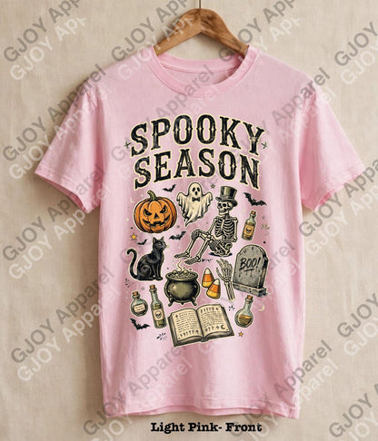 Halloween (107) Spooky Season  - Vintage Acid Wash T-Shirt | Stylish Unisex Oversized Graphic Tee |Youth Gildan| Adult Gildan