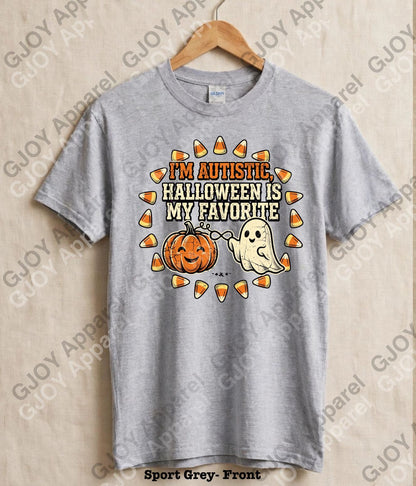 Halloween (102) Autism Halloween is my Favourite - Adult Vintage Stylish Acid Was Unisex Oversized Graphic Tee |Youth Gildan| Adult Gildan