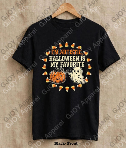 Halloween (102) Autism Halloween is my Favourite - Adult Vintage Stylish Acid Was Unisex Oversized Graphic Tee |Youth Gildan| Adult Gildan