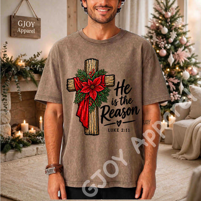 Christmas 1020 - He is the Reason Christmas Sweatshirt - Adult and Youth -Acid was adult Shirts