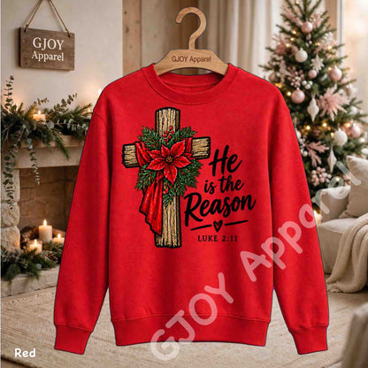 Christmas 1020 - He is the Reason Christmas Sweatshirt - Adult and Youth -Acid was adult Shirts