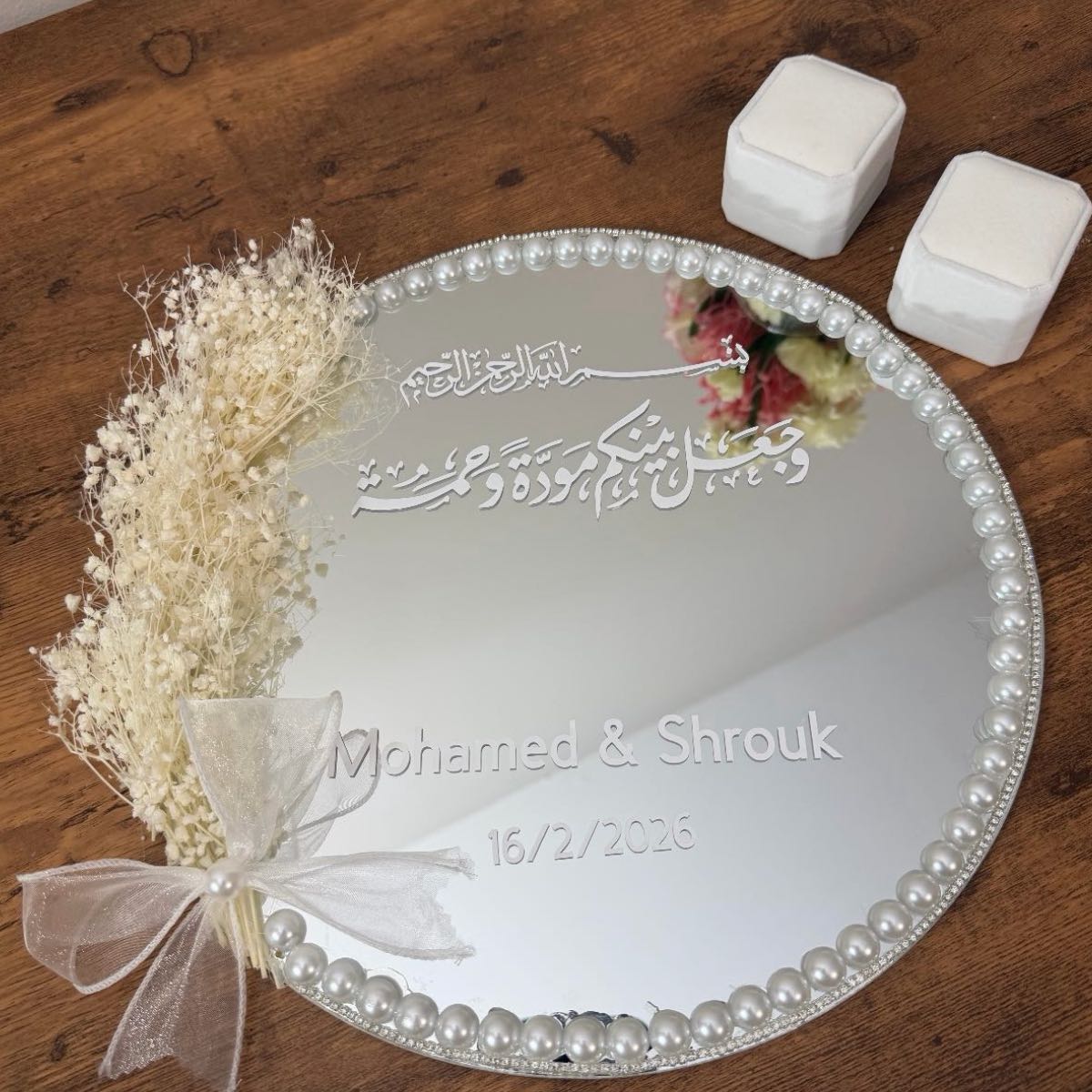 Personalized engagement ring tray