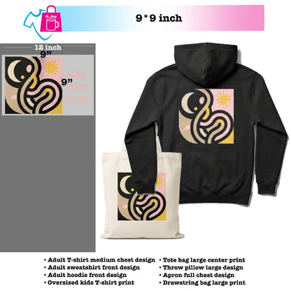 DTF Transfer By Size. Print No Press