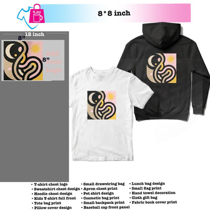 DTF Transfer By Size. Print No Press