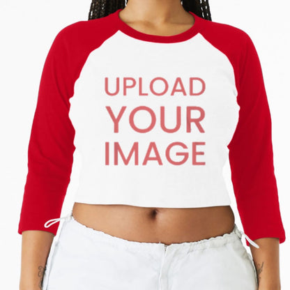 Custom BELLA+CANVAS Women's Micro Rib 3/4 Raglan Baby Tee BC1200