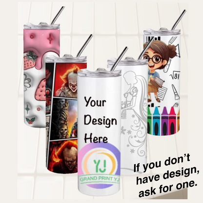 Personalized Stainless Steel Skinny Tumbler – Custom Insulated Travel Cup