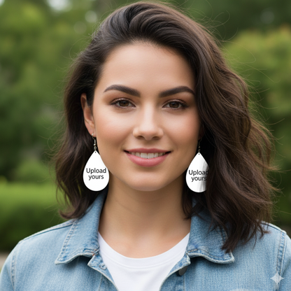 Personalized Water Drop Style Earrings – Double Sided