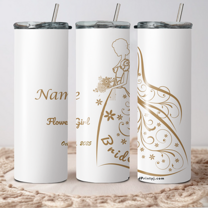 Wedding Stainless Steel Skinny Tumbler – Personalized Travel Cup