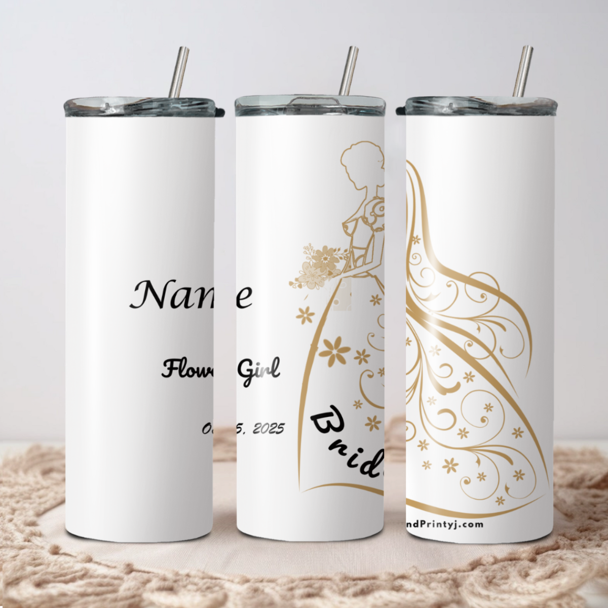 Wedding Stainless Steel Skinny Tumbler – Personalized Travel Cup