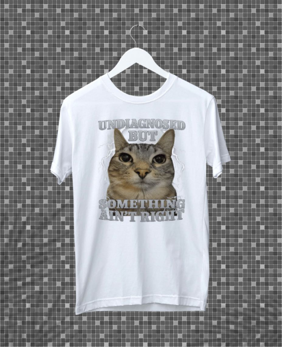 Undiagnosed But Something Ain_t Right Cat Meme Funny T-Shirt