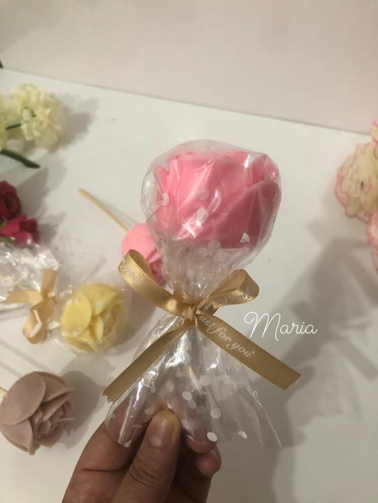 Individual Roses With Clear Wrapping- Medium - Scented Candle