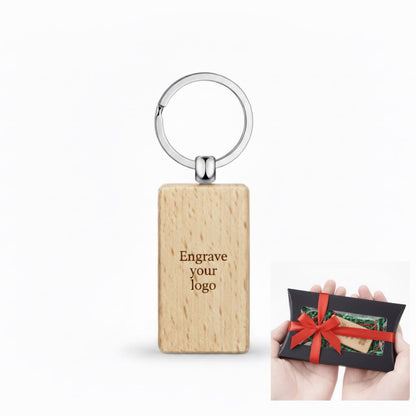 Personalized wooden keychain Laser engraving on wooden keychain