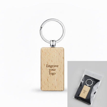 Personalized wooden keychain Laser engraving on wooden keychain