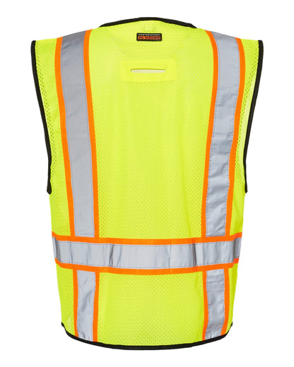 Customized Unisex 6 Pocket Contrast Class 2 Vest - Kishigo 1580-1581 - Safety Vest