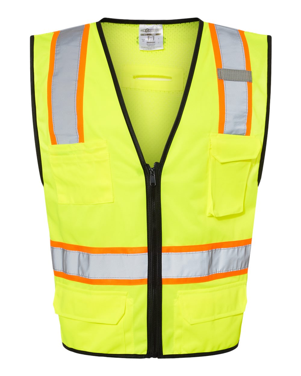 Customized Unisex 6 Pocket Contrast Class 2 Vest - Kishigo 1580-1581 - Safety Vest