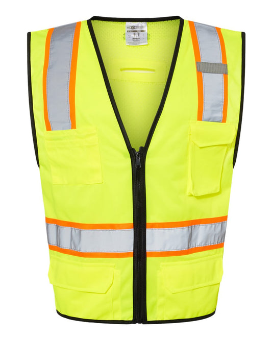 Customized Unisex 6 Pocket Contrast Class 2 Vest - Kishigo 1580-1581 - Safety Vest