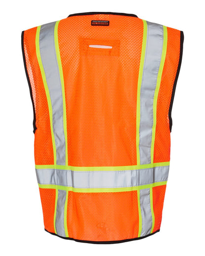 Customized Unisex 6 Pocket Contrast Class 2 Vest - Kishigo 1580-1581 - Safety Vest