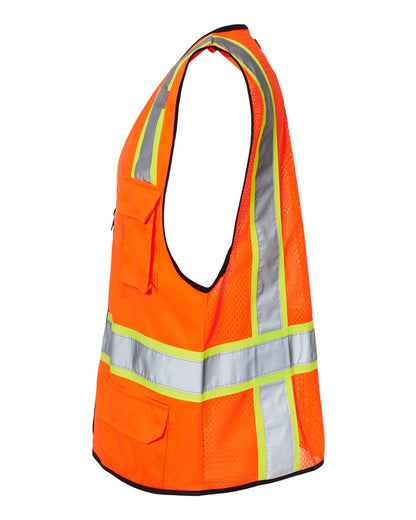 Customized Unisex 6 Pocket Contrast Class 2 Vest - Kishigo 1580-1581 - Safety Vest