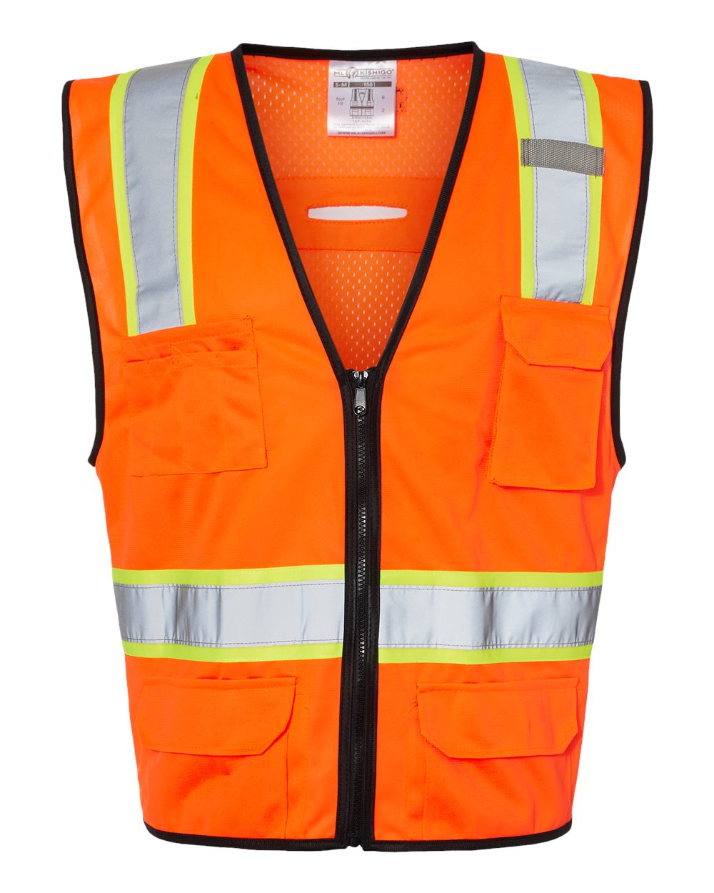 Customized Unisex 6 Pocket Contrast Class 2 Vest - Kishigo 1580-1581 - Safety Vest