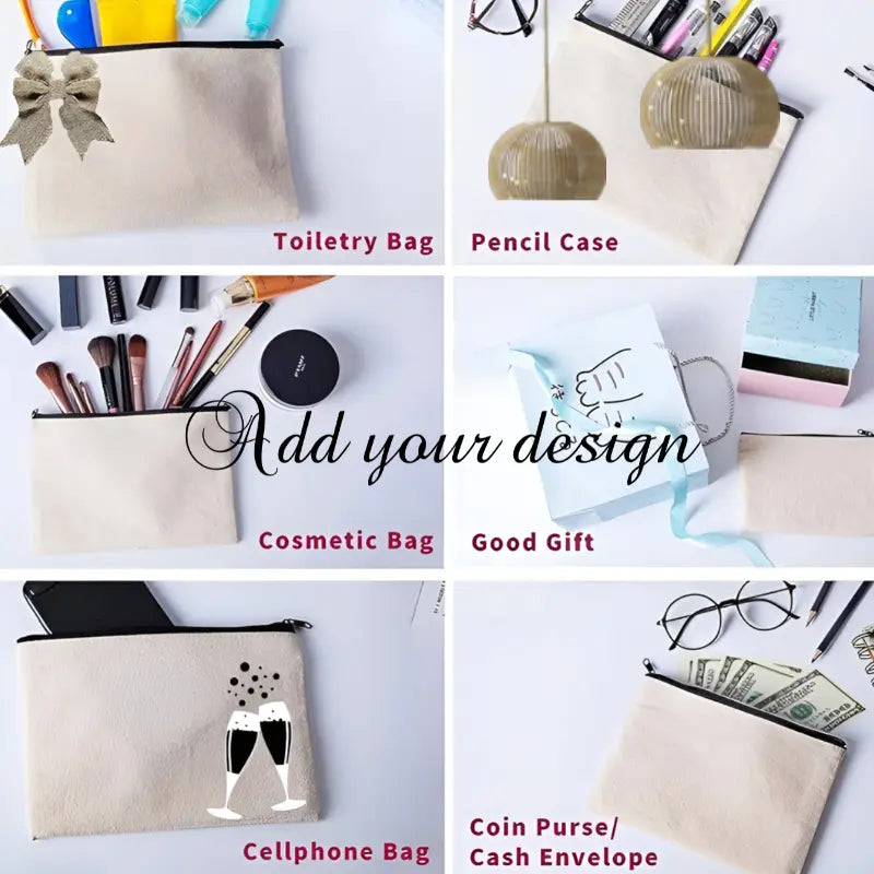 Personalized Canvas Zipper Storage Case – Custom Printed, Multi-Purpose Pouch Grand Print YJ