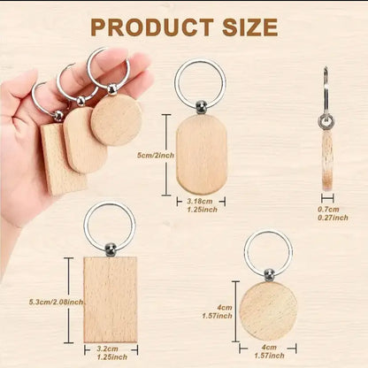 Personalized wooden keychain Laser engraving on wooden keychain Grand Print YJ