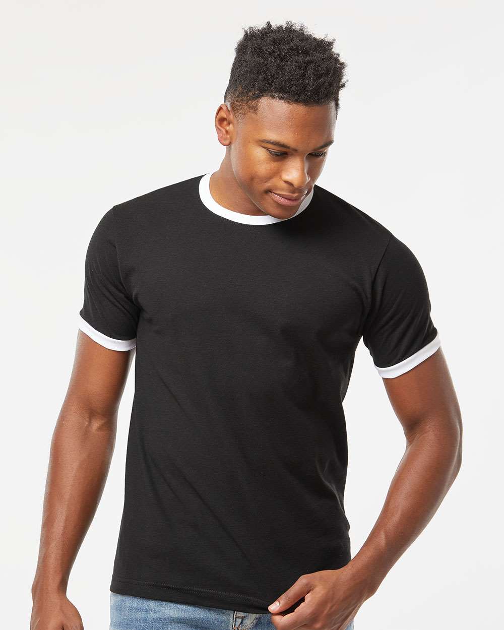 Customized Unisex Fine Jersey Ringer T-Shirt - Tultex 246