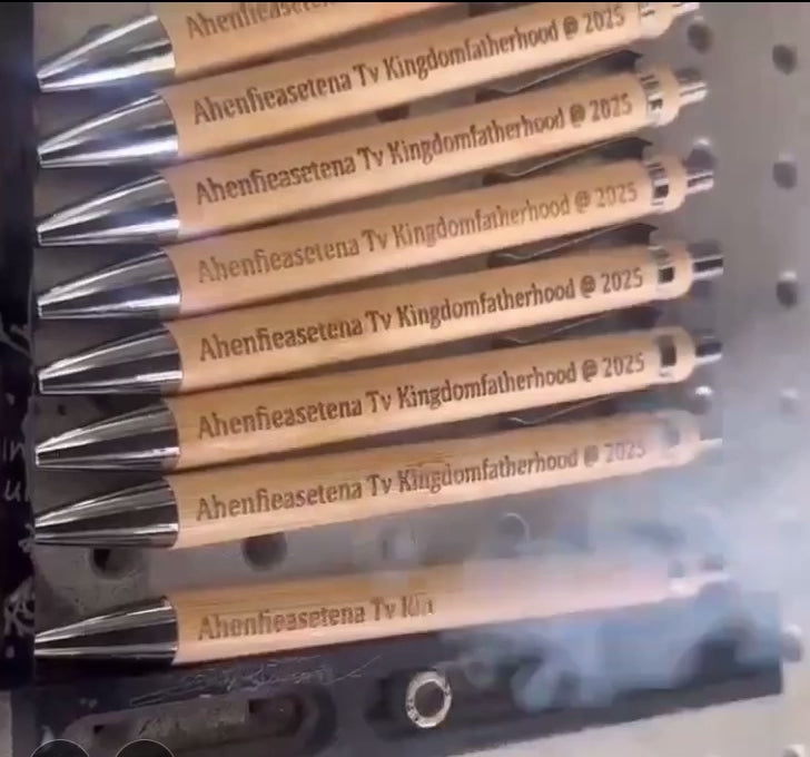 video of laser engraving process on bamboo pen 