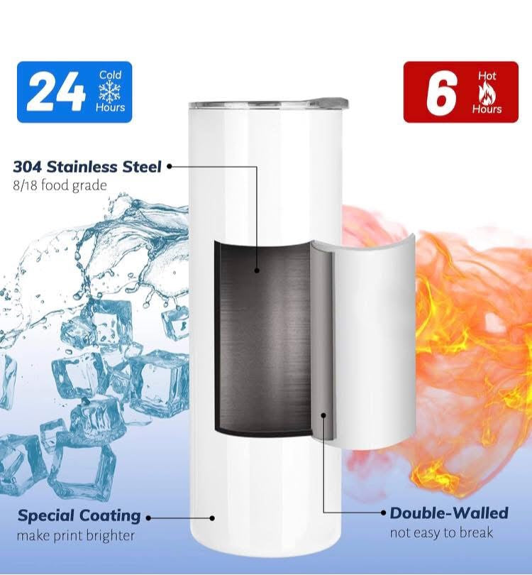 Wedding Stainless Steel Skinny Tumbler – Personalized Travel Cup